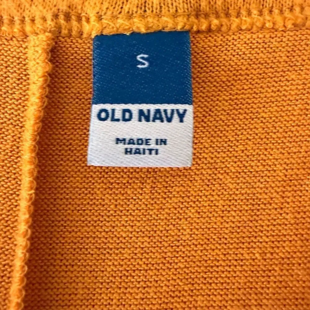 Old Navy women's long-sleeve V-neck shirt mustard layered Top SZ S #2564